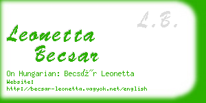 leonetta becsar business card
